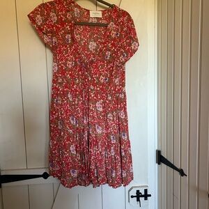 Auguste The Label Red Floral Mini Dress